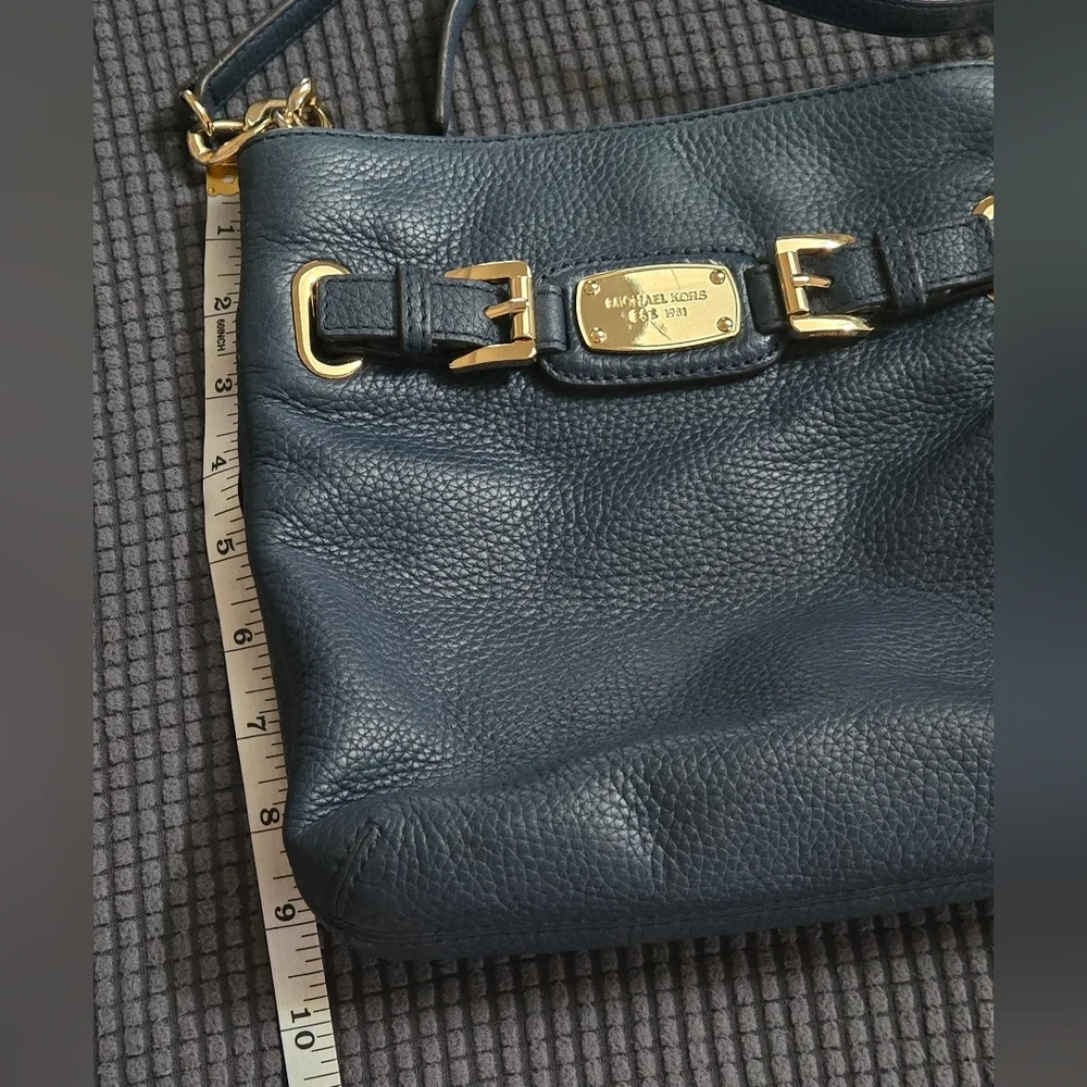 Michael Kors Dark Blue Crossbody Bag with Gold Accents - Picture 12 of 12